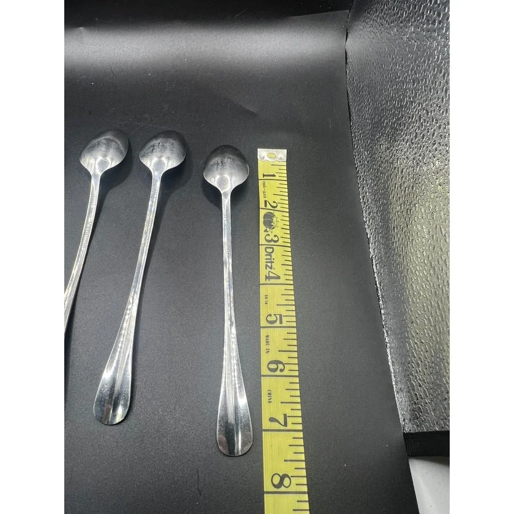 Mikasa Iced Tea Spoons Set of 4 Stainless Steel 18/0 Long Handle 7.5 inch Silver
